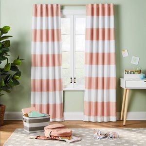 Set of 2, Pillowfort Pink and White Stripe Blackout Curtains, 84”